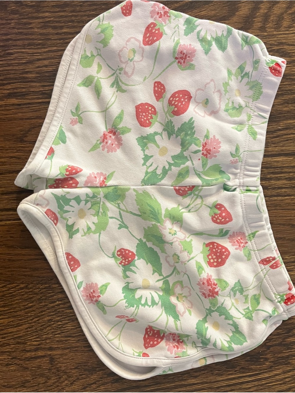 The Beaufort Bonnet Company White Floral & Strawberry Shorts